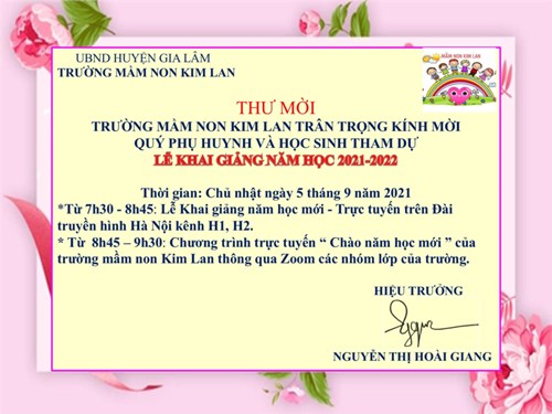 Thư mời khai giảng